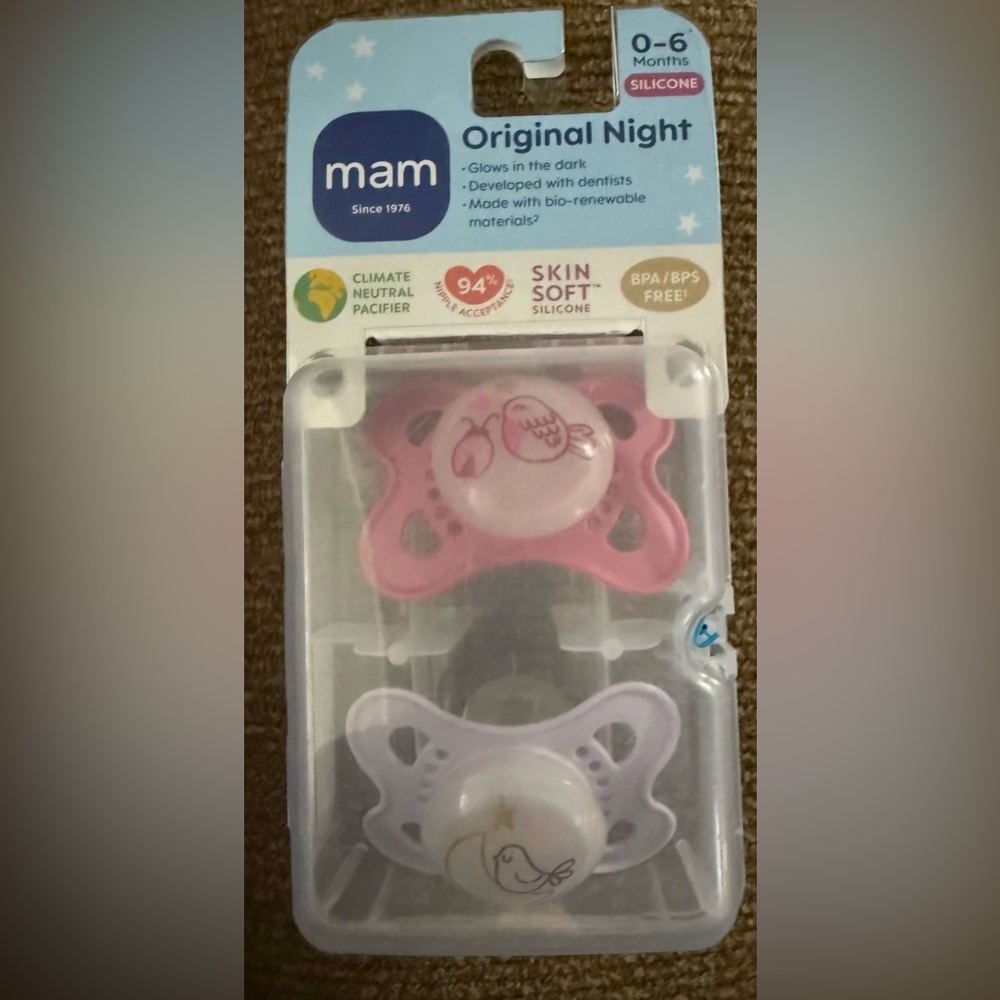 MAM Pink and White Pacifiers